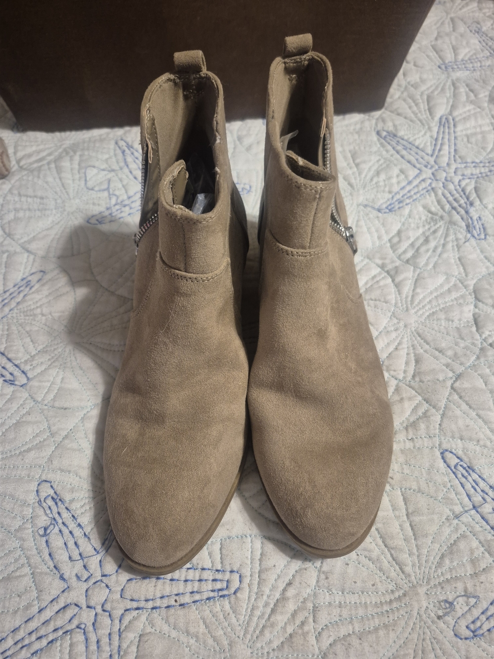 Women's Tan Ankle Booties - Classic Slip-On Style